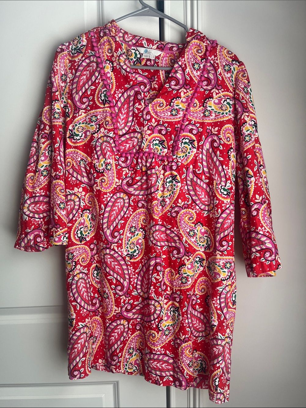 Boden Pink and Red Paisley Midi Dress